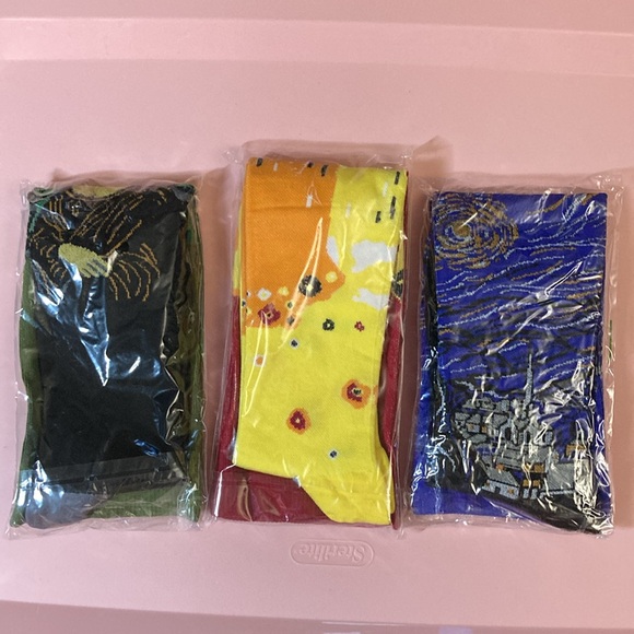 Unbranded L/XL Compression Socks, Art Themed 3 pairs, M8-12 W9-13 New! P0139 - Picture 2 of 3